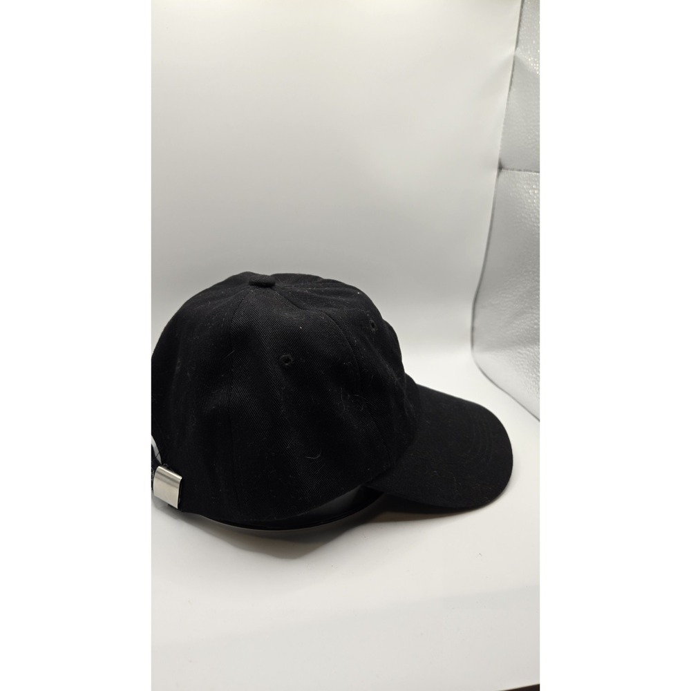 Black Punk Goth Grunge Hat Pierced Brim Rings Alt Emo Skate Adjust Cap Unisex - Picture 3 of 7